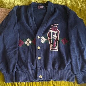 Vintage Adolfo Navy Golf Cardigan Sweater